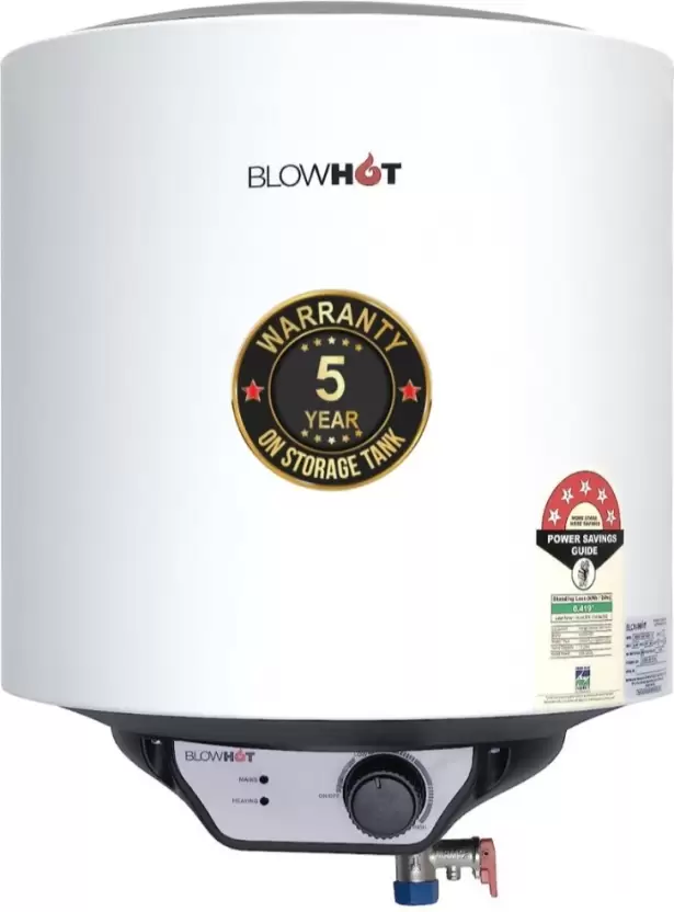 Blowhot 25 L Storage Water Geyser (Spring BEE 5 Star Rating Metallic Body Copper Heating Element, White)