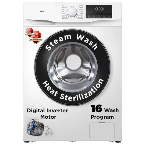 TCL 7.5 kg 5 Star Inverter Fully Automatic Front Load Washing Machine (TWF75-P6S, Honeycomb Drum, White)