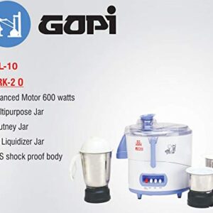 Gopi Mixer Grinder, 600W (White)