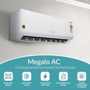 Amstrad 1.5 Ton 5 Star Inverter Split AC (Copper, 4 Way Swing, HD Filter, 2023 Model, AMS205CMI, White)