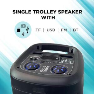 Elista ELS T-5000 Blast TUFB 40 W Trolley Party Speaker | with Wireless Mic for karoke| Buiilt in FM | BT/USB/Aux/TF Input| 7 Segment LED Display