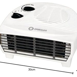 Omega's Cozy Fan Room Heater | Compact & Safe | Ideal for Small Rooms & Study Tables | Cool-Touch Body, 1000/2000W, White