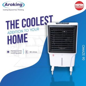 Aroking Omaze 90ltr Air cooler Honeycomb Fitted with Khaitan Motor and Pump