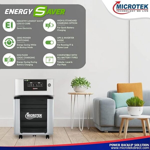 Microtek UPS Energy Saver Pure Sinewave 1225 (12V) Inverter For Home, Auto Trickle Mode with 3 Year Warranty - Image 3