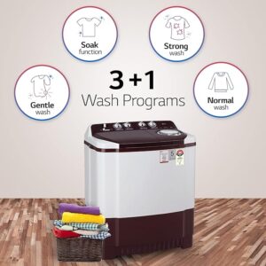 LG 8.5 kg 5 Star Semi-Automatic Top Load Washing Machine (P8530SRAZ, Burgundy, Roller Jet Pulsator)