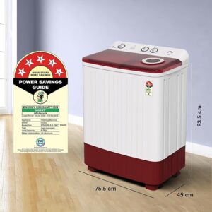 Godrej 6.5 Kg Semi-Automatic Top Load Washing Machine Appliance With Hurricane Dry Spin (WSAXIS 6.5 PN2 T WNRD, Wine Red)