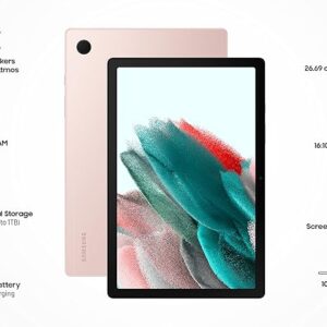 Samsung Galaxy Tab A8 26.69 cm (10.5 inch) Display, RAM 4 GB, ROM 64 GB Expandable, Wi-Fi+LTE Tablet, Pink Gold, (SM-X205NIDEINU)