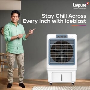 Livpure Iceblast Desert Air Cooler- 70L & 90L  | Cooler with High Air Delivery, Ice Chamber, Honeycomb Pads, Multi-Directional Wheels | Room Cooler with Inverter Compatibility| 2 year Warranty by Livpure