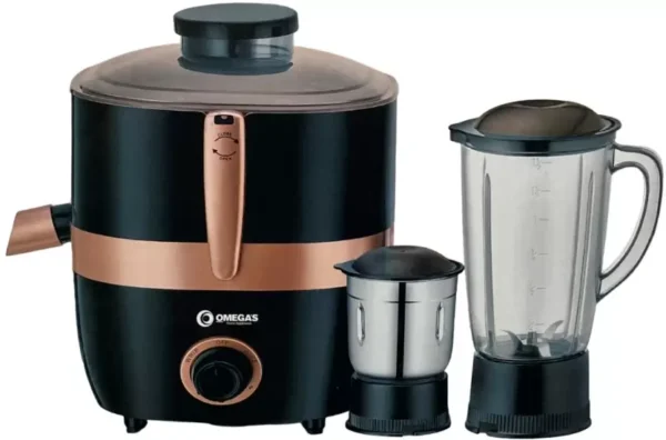 OMEGA'S BOLT 550 W Juicer Mixer Grinder  (BOLT 550 W with Fast juicing | 2 Jars | Black)