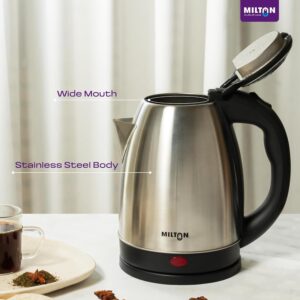 Milton Rapid Electric Kettle 1.8L | 1500 Watts | Stainless Steel Hot Water portable Electric Kettle for Home, Office
