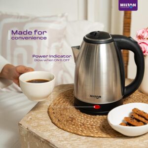Milton Rapid Electric Kettle 1.8L | 1500 Watts | Stainless Steel Hot Water portable Electric Kettle for Home, Office