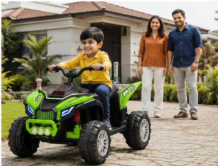 ATV 909 Kids Electric Car | 12V Battery Operated Ride-On Quad Bike with Parent Remote Control (Green) - Image 4