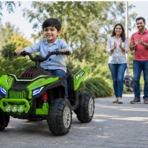 ATV 909 Kids Electric Car | 12V Battery Operated Ride-On Quad Bike with Parent Remote Control (Green)
