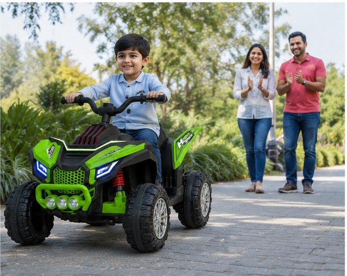 ATV 909 Kids Electric Car | 12V Battery Operated Ride-On Quad Bike with Parent Remote Control (Green) - Image 5