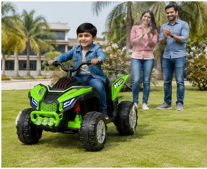 ATV 909 Kids Electric Car | 12V Battery Operated Ride-On Quad Bike with Parent Remote Control (Green) - Image 6