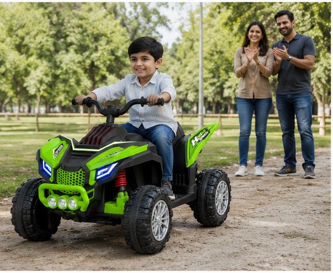 ATV 909 Kids Electric Car | 12V Battery Operated Ride-On Quad Bike with Parent Remote Control (Green) - Image 7