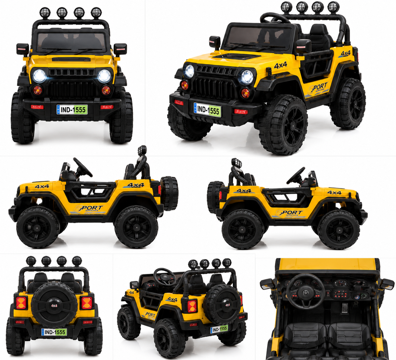 Adventure Rider Thar 4x4 Premium Battery Operated Ride-On Jeep with Remote Control, LED Lights & Music System for Kids (2–7 Years) - Image 7