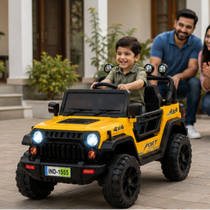 Adventure Rider Thar 4x4 Premium Battery Operated Ride-On Jeep with Remote Control, LED Lights & Music System for Kids (2–7 Years)