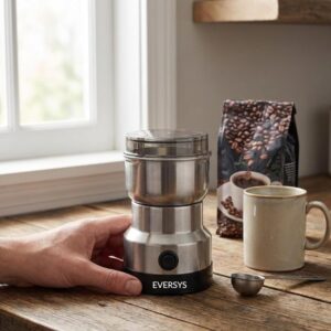 andrew james Spice Grinder Electric 150W | Mini Mixer Grinder Small Size for Coffee Beans, Masala & Dry Grinding | EVERSYS Portable Mini Grinders Machine for Kitchen with Approx. 100g Capacity