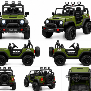 AdventureX Thar 4x4 Premium Battery Operated Ride-On Jeep with Remote Control, 4-Wheel Suspension & LED Lights for Kids (Green)