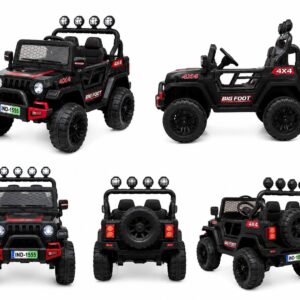 Big Foot 4x4 Kids Battery Operated Ride-On Jeep with Parent Remote Control, LED Lights & Music (Black)
