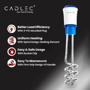 Cadlec Nova 1500W Shockproof Advanced Technology Electric Water Heater Immersion Rod With Waterproof & Protection | Instant Heating | ISI Certified 2 Year Warranty Visit the CADLEC Store