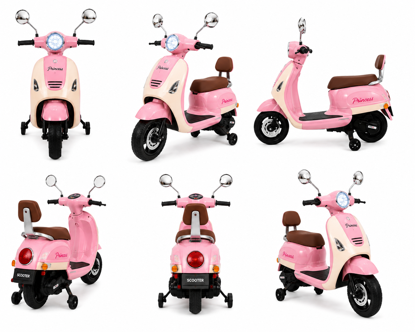 Kids Premium Electric Vespa Scooter with Parent Handle | 12V Battery Ride-On Scooter for Kids (Pink) - Image 3