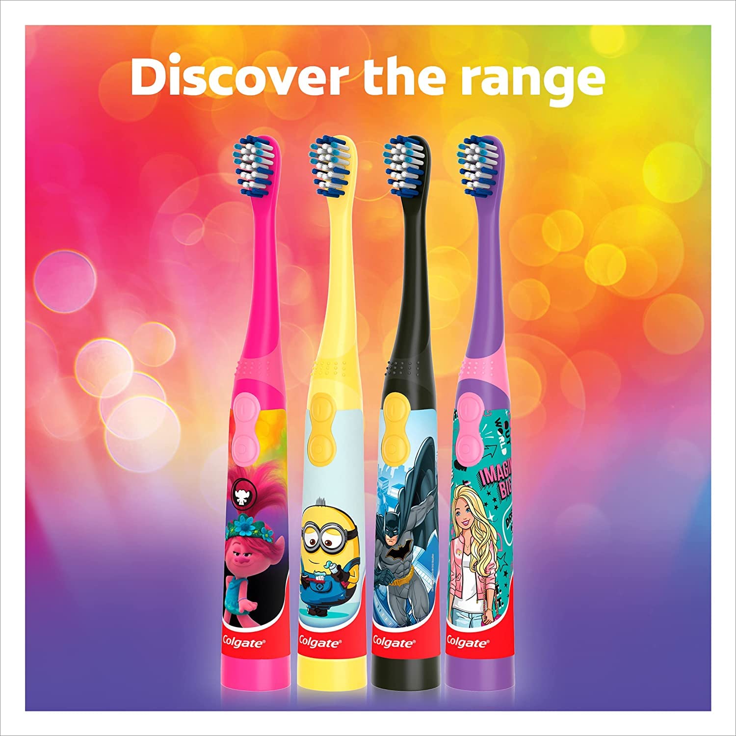 Colgate Barbie Toothbrush for kids, Battery Powered Electric Toothbrush, Age 3+, Kids toothbrush with Extra Soft Bristles and Slim Handle, Includes Replaceable Batteries - Image 2