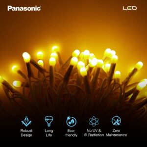 Panasonic Deco Fancy 10 Mtr LED String Light for Diwali, Decorative LED String Light for Ganesh Chaturthi, Christmas Decoration Light (Golden)