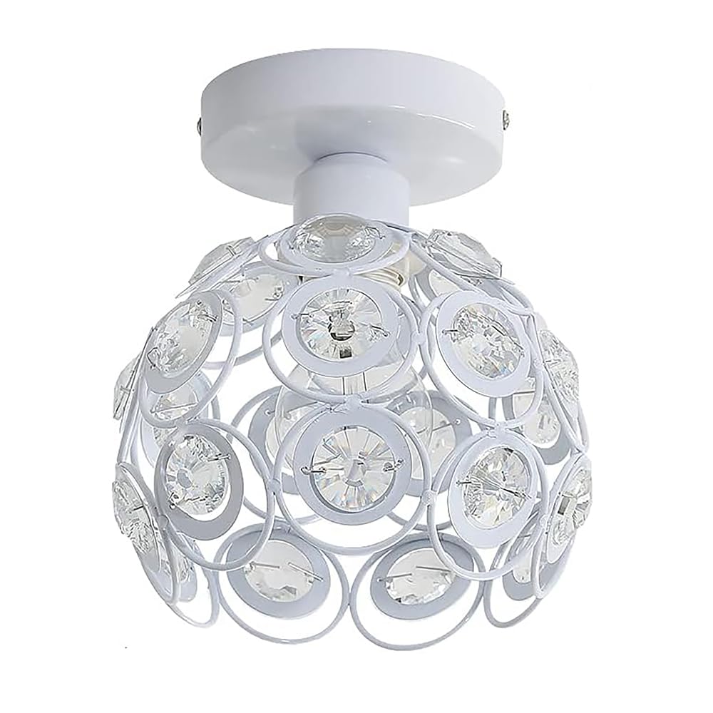 Homesake® Crystal Flush Mount Ceiling Light | Decorative Ceiling Lamp for Hallway, Bedroom, Living Room, Warm Light Home Decor Fixture, Light Fixture Ceiling Flush Mount (Dual Ring Black) - Image 7