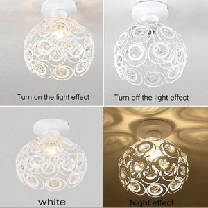 Homesake® Crystal Flush Mount Ceiling Light | Decorative Ceiling Lamp for Hallway, Bedroom, Living Room, Warm Light Home Decor Fixture, Light Fixture Ceiling Flush Mount (Dual Ring Black)