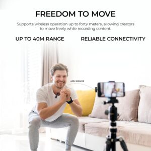 Digitek DWM-010 Mic Wireless with Type-C, Mic for YouTube Wireless Recording, 2.4GHz Wireless Microphone with Noise Reduction, 40m Range, 7H Battery, LED Light Indicator