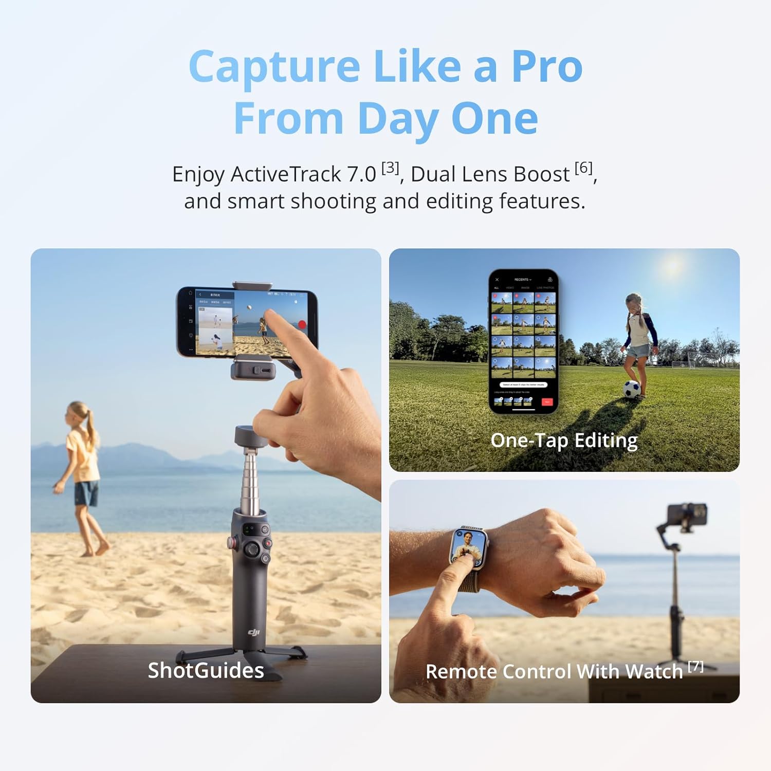 DJI Osmo Mobile 8 Gimbal Stabilizer for Phone, Native Tracking with Audio & Lighting, 360° Pan Rotation, Built-in Extension Rod & Tripod, 10h Battery, Extension Rod, Robust 3-Axis Stabilization - Image 4