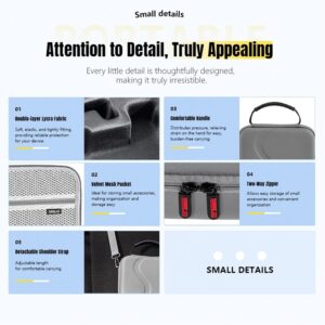 LEQTRONIQ Osmo Mobile 7P/8 Case, Portable PU Shoulder Bag for DJI OM 7 Pro/OM8 Gimbal Stabilizer Travel Case (Gimbal not Included)