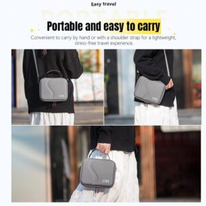 LEQTRONIQ Osmo Mobile 7P/8 Case, Portable PU Shoulder Bag for DJI OM 7 Pro/OM8 Gimbal Stabilizer Travel Case (Gimbal not Included)