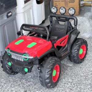 Haizer 4x4 Ride-On Jeep for Kids (12V Battery Operated Electric SUV) – Red & Black