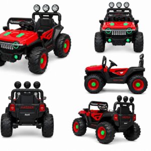 Haizer Kids Electric Jeep SUV 4x4 Ride-On Jeep for Kids (12V Battery Operated Electric SUV) – Red & Black