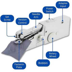 TEKCOOL Handy Stitch Mini Hand Sewing Machine | Portable Stapler-Style Silai Machine for Quick Repairs, Home Tailoring & Emergency Stitching | Lightweight Handheld Sewing Tool (Handy Stitch)