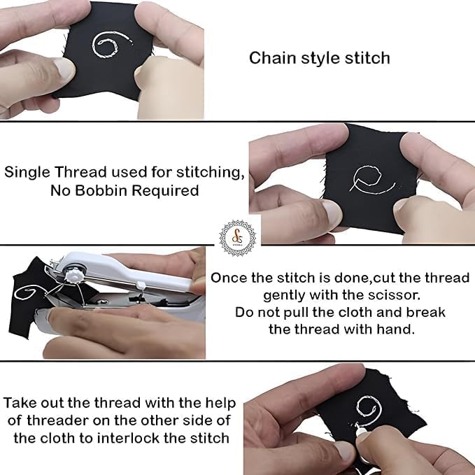 TEKCOOL Handy Stitch Mini Hand Sewing Machine | Portable Stapler-Style Silai Machine for Quick Repairs, Home Tailoring & Emergency Stitching | Lightweight Handheld Sewing Tool (Handy Stitch) - Image 5