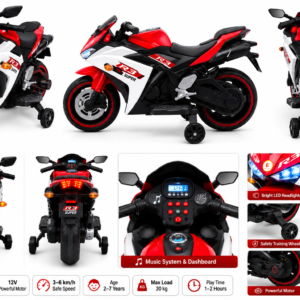 Kids Premium Electric Sports Bike | R3 Super Bike 12V Battery Operated Ride-On Bike for Kids (Red)