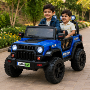 Kids Premium Electric 4x4 Jeep | Monster 4x4 12V Battery Operated Kids Electric Car (Blue)