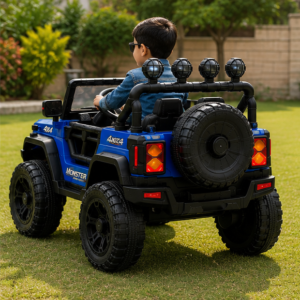 Kids Premium Electric 4x4 Jeep | Monster 4x4 12V Battery Operated Kids Electric Car (Blue)