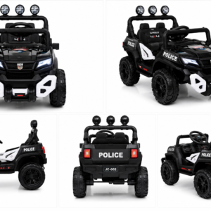 Kids Electric Jeep | Police Ride-On Car with LED Lights & Parental Remote Control (12V Battery Jeep for Kids)