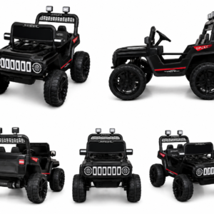 Best Kids Electric Jeep | Speed 4x4 Off-Road 12V Battery Operated Ride-On Car with LED Lights, Music & Parental Remote | Black