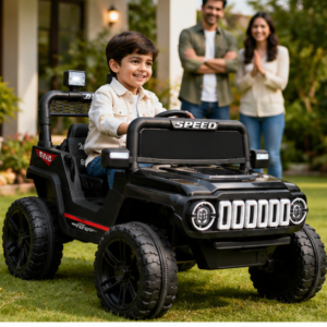 Best Kids Electric Jeep | Speed 4x4 Off-Road 12V Battery Operated Ride-On Car with LED Lights, Music & Parental Remote | Black
