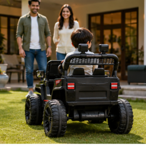 Best Kids Electric Jeep | Speed 4x4 Off-Road 12V Battery Operated Ride-On Car with LED Lights, Music & Parental Remote | Black