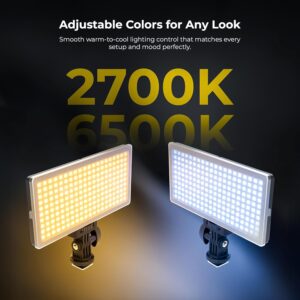 Digitek (LED-D308) 25W Bi-Color LED Video Light with Hot Shoe Mount, 2700K–6500K Adjustable Color Temperature, 308 LEDs, 2860LM Brightness, For YouTube, Photography, Video Shoot (Battery Not Included)
