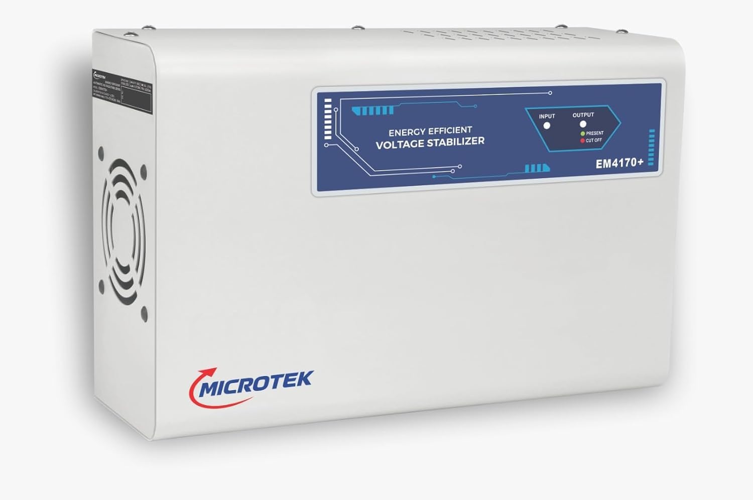 Microtek EM 4170+ Automatic Air Conditioners (A.C.) Voltage Stabilizer upto 1.5 Ton Working Power 170V-270V with 3 Year Warranty (White) - Image 2