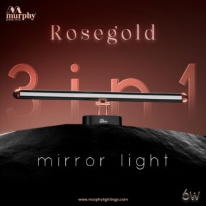 Murphy 6W 3-in-1 Color Chnaging Black Rose Gold Finish LED Mirror Picture Wall Light,Bathroom Vanity Led Mirror Light with 2 Year Warranty (Cool White/Warm White/Natural White)-Pack of 1