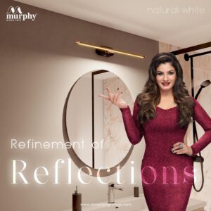 Murphy 6W 3-in-1 Color Chnaging Black Rose Gold Finish LED Mirror Picture Wall Light,Bathroom Vanity Led Mirror Light with 2 Year Warranty (Cool White/Warm White/Natural White)-Pack of 1